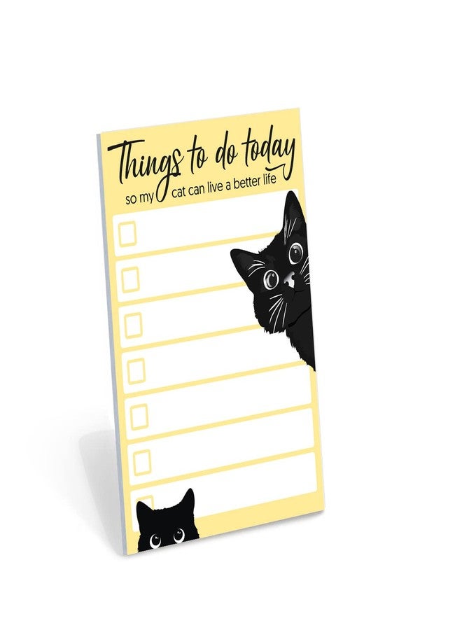 DAILY RITMO Funny Black Cat Lover Small to Do List Sticky Notes, Yellow | Things to Do Today | Humor Notebook Notepad Note Card for Women Gift| 50 Pages 4x6 by DAILY RITMO - Image 1